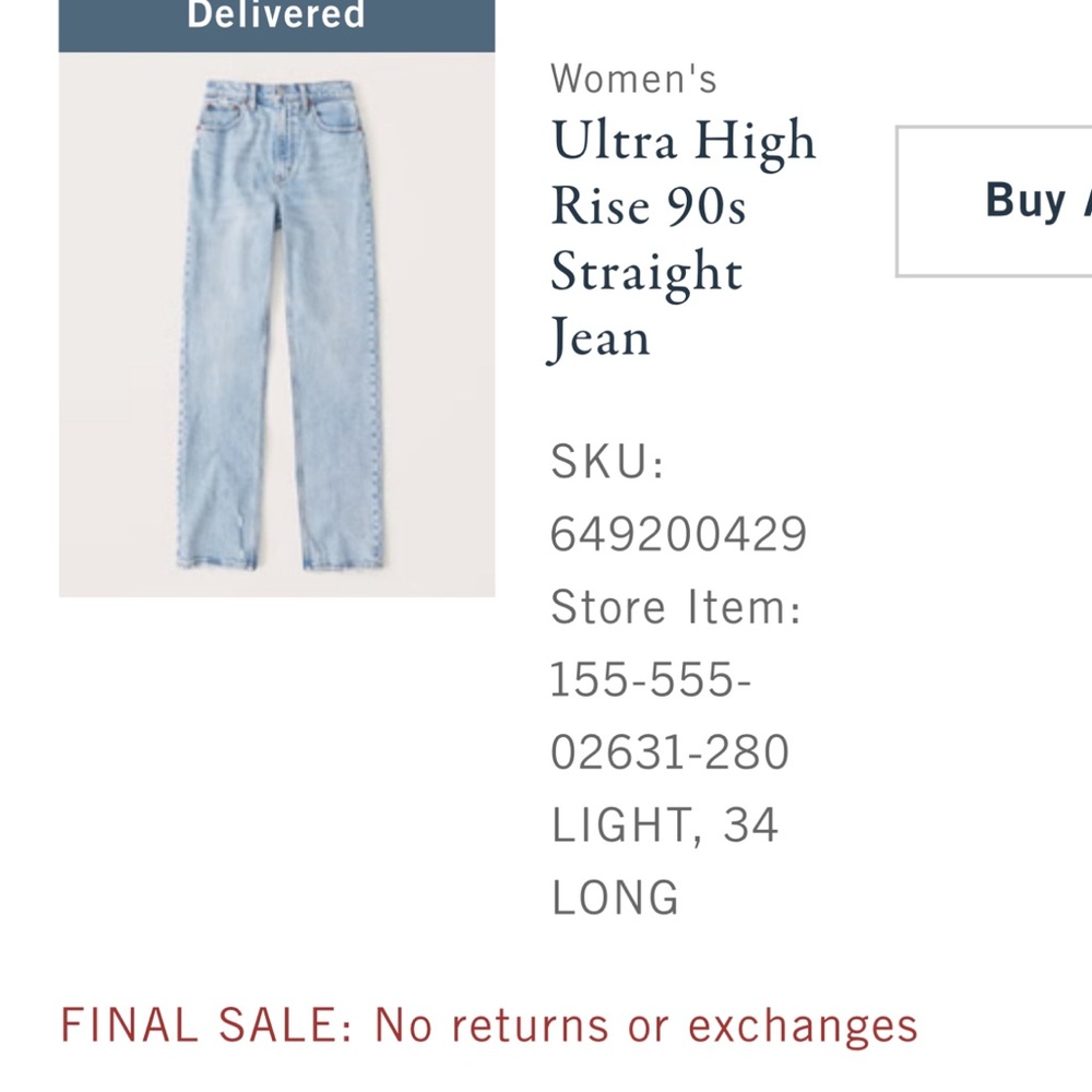 Ultra High Rise 90s Straight Jeans🤍